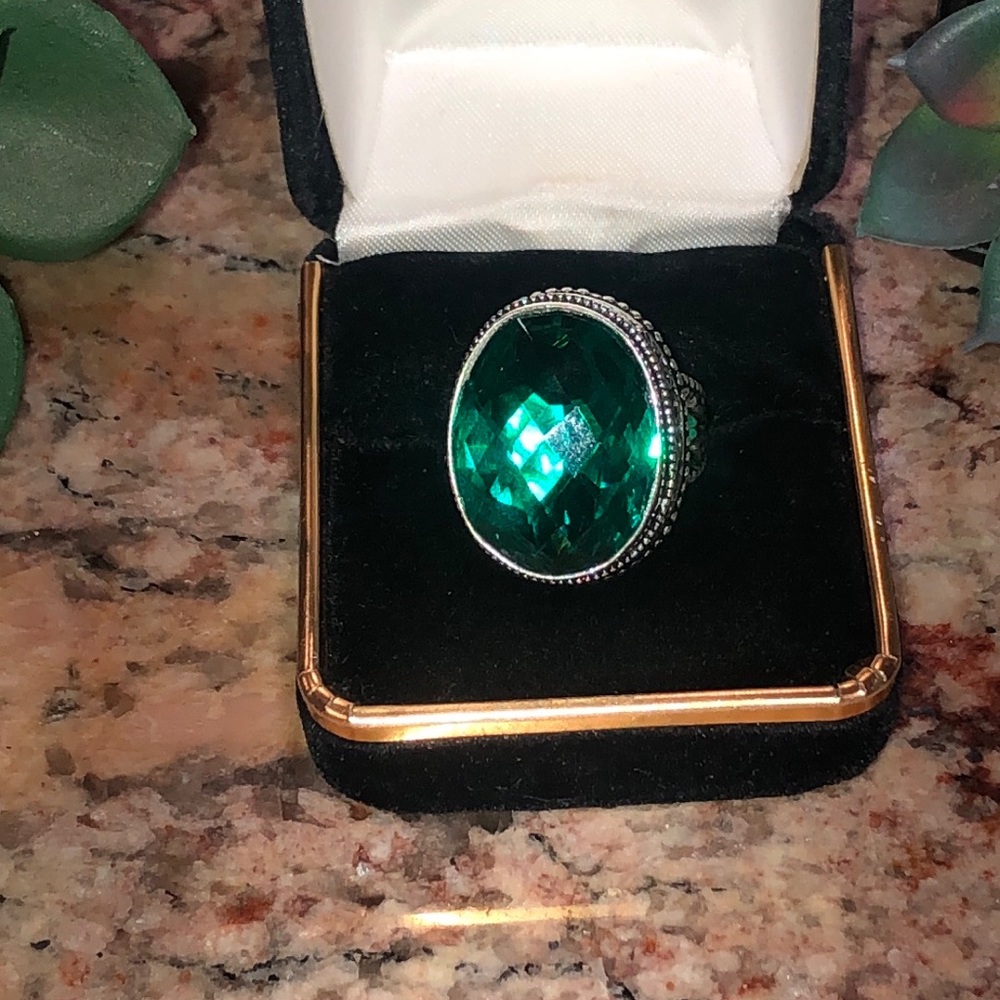Silver Emerald Ring - image 2